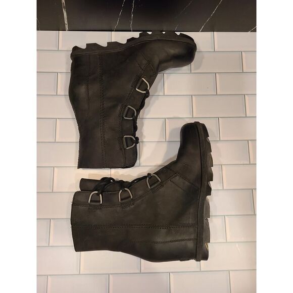 SOREL Joan Of Arctic Wedge II Mid-High Lace-Up Bootie Boots Oiled Loden | 9 EUC - Picture 12 of 15